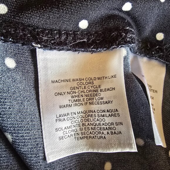 Evan Picone - Vintage Skirt in Black with White Polka Dots All Over - Picture 3 of 5